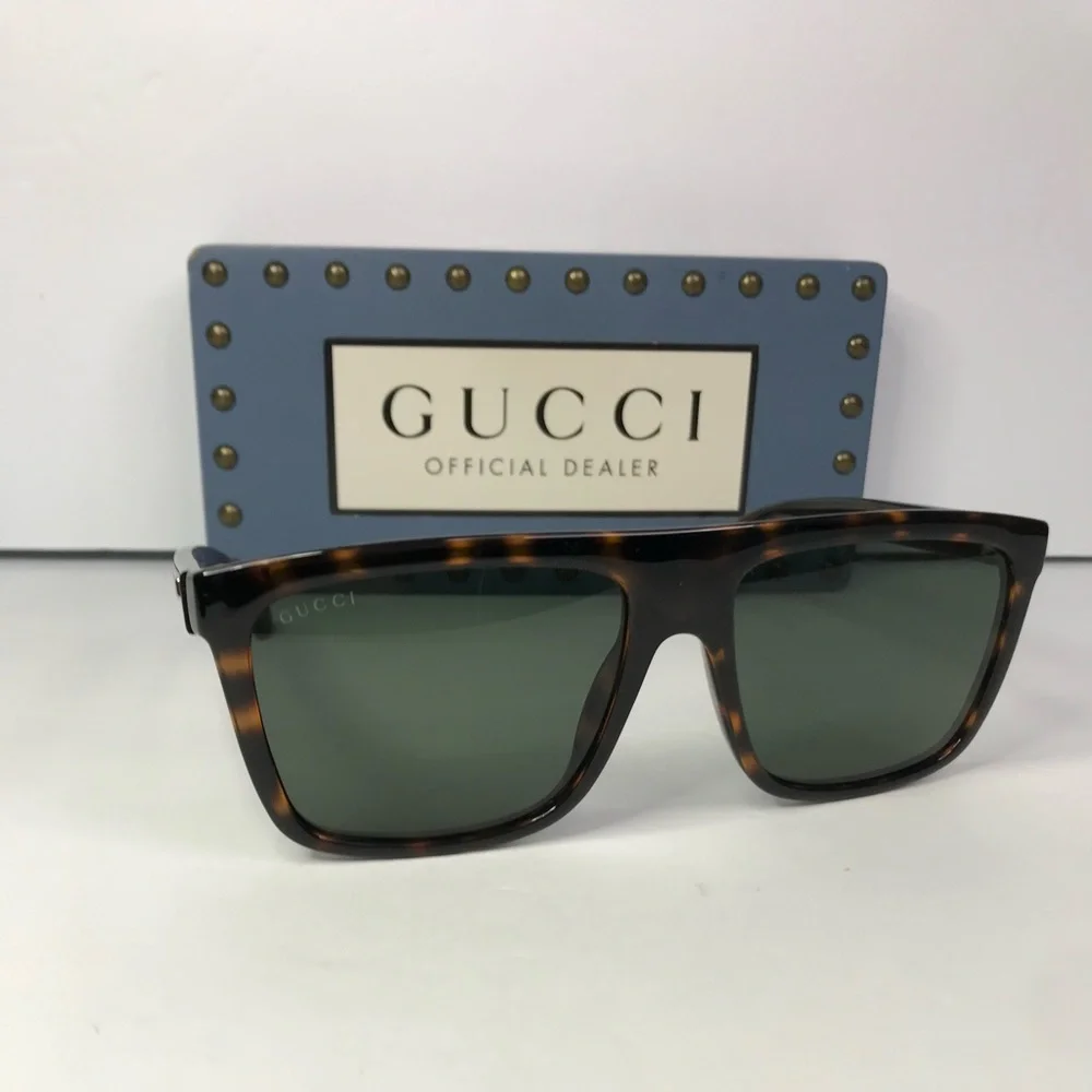 💯 - New Authentic GUCCI GG0748S 003 Tortoise Green Sunglasses